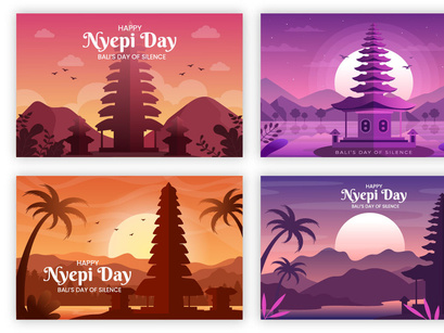 20 Happy Nyepi Day or Bali's Silence Illustration