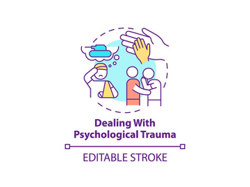 Dealing with psychological trauma concept icon preview picture