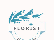 Florist logo beautiful floral leaf and flower vector art, icon graphic decoration business wedding template