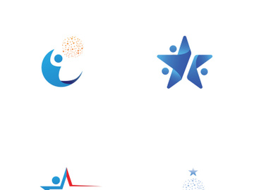 Logo design of people with stars to achieve success. preview picture