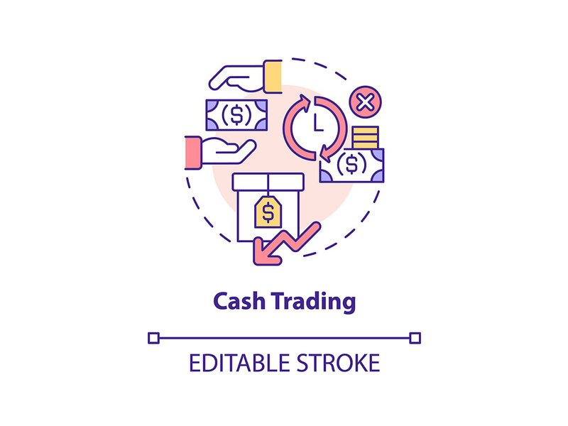 Cash trading concept icon