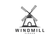 Windmill Logo, Agriculture Farm Vector Nature