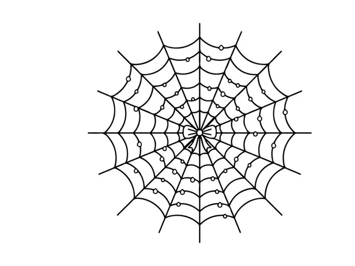 Geometric spider web design with radial symmetry. Minimalist black and white vector illustration for digital art and decor.