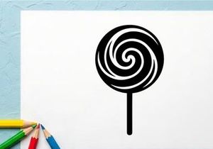 Espiral Preto e Branco de Pirulito no Palito, Doce Clássico