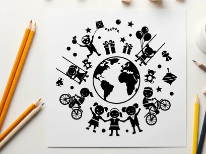 global family diversity flat design vector illustration