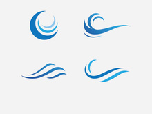 Blue Wave Logo Vector.  wAter wave illustration template design