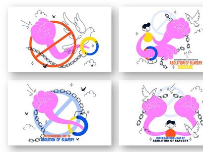 Ilustración del Día Internacional para la Abolición de la Esclavitud