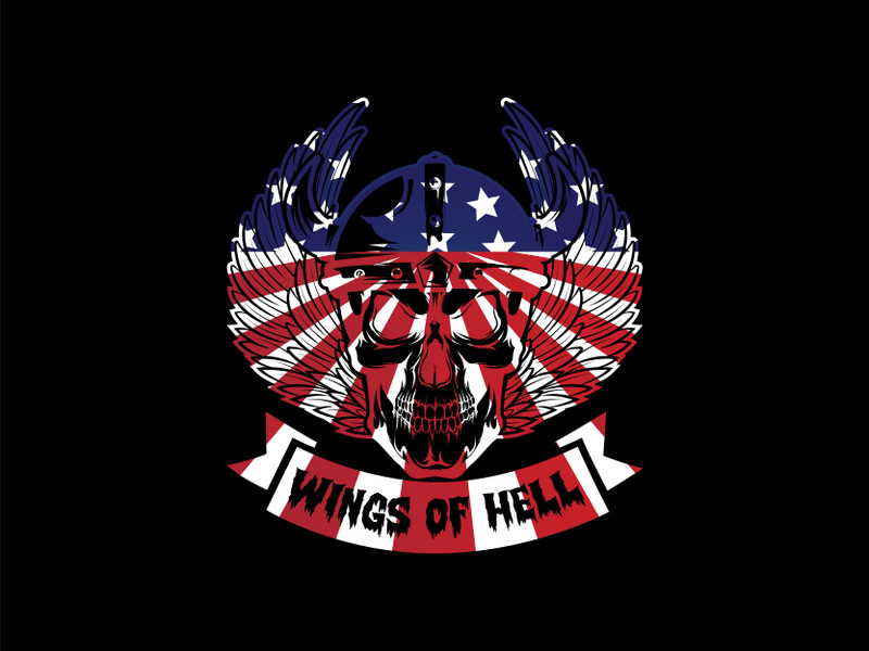 American wings of hell vintage t-shirt design.