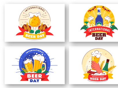10 International Beer Day Illustration