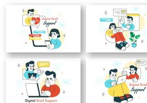 10 Digital Grief Support Illustration