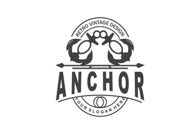 Anchor Logo, Ocean Ship Vector, Simple Minimalist Design preview picture