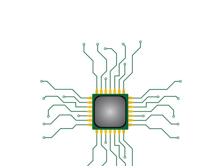 Circuit processor symbol and icon