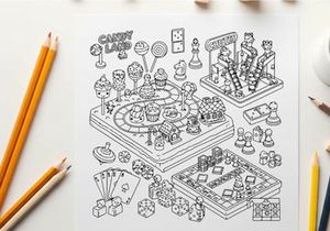 Candy land game board vector illustration flat design