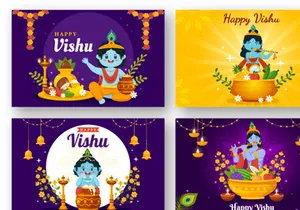 17 Happy Vishu Festival Illustration
