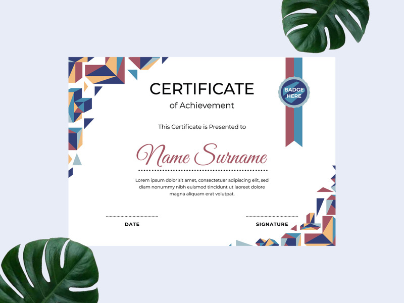 Modern certificate design template