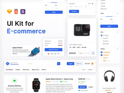 UI kit for e-commerce projects design