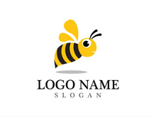 Bee logo vector icon illustration design