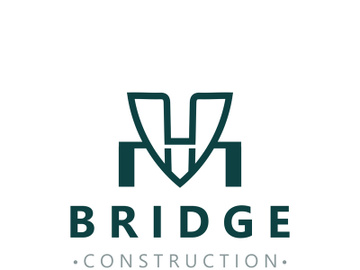 Minimalist Bridge logo suitable for building and construction workers vector design preview picture