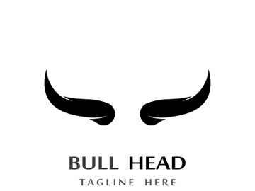 Retro vintage bull head horns logo design. preview picture