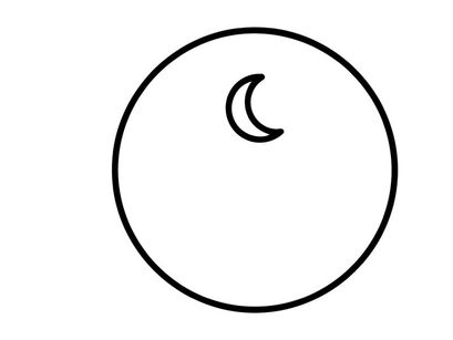 Minimalist crescent moon icon isolated on white. Simple night sky symbol for design and branding projects.