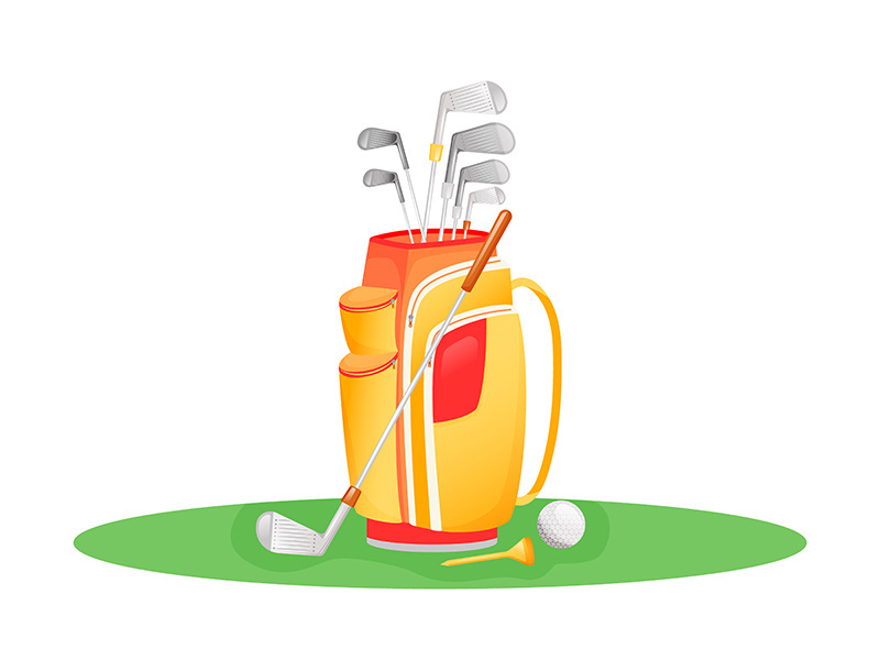 Golf game flat concept vector illustration
