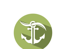 Anchor logo icon boat ship marine navy design vector