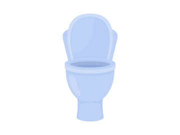 Clean open toilet bowl semi flat color vector object preview picture