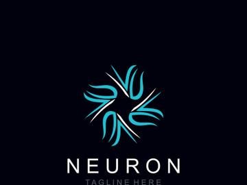 Neuron logo or nerve cell healthy abstract molecule design template preview picture