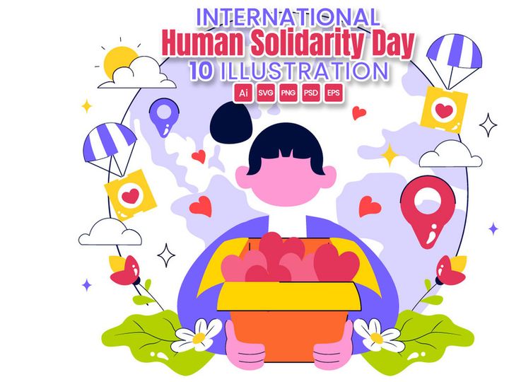 10 International Human Solidarity Day Illustration