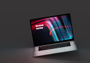 MacBook on Desk Mockup