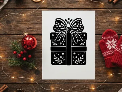 Festliche Weihnachts-Geschenkbox mit Schleife und Schleife für die Feierlichkeiten