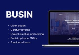 Landing Page PSD Figma Template "Busin Two"