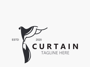 Curtain logo decoration style minimalist elegant vector design illustration preview picture