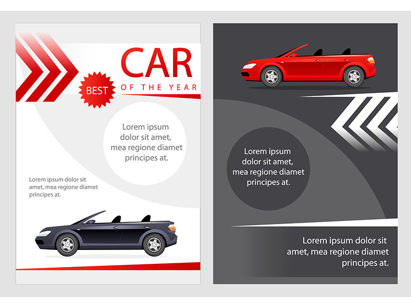 Car of the year flat vector brochure template