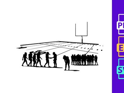 American football team formation and player substitution on the field
