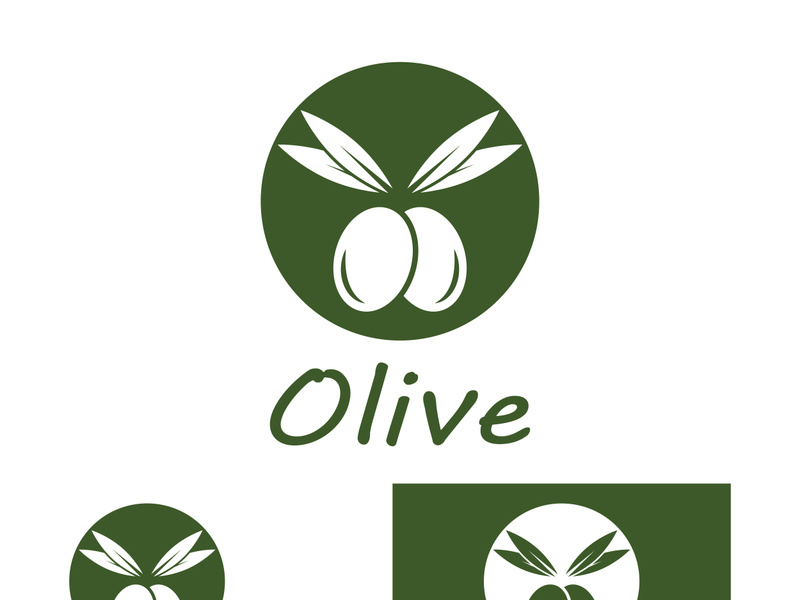 Branched olive fruit logo with creative idea.