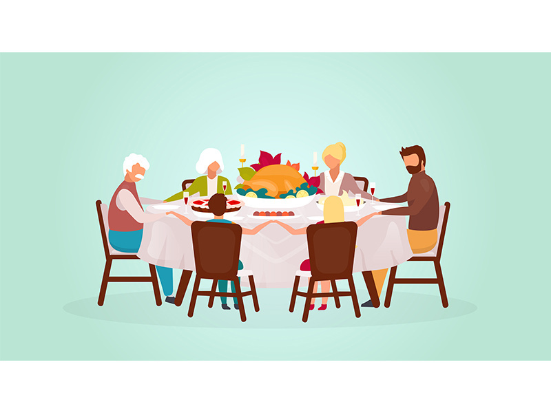 Thanksgiving day flat vector illustration