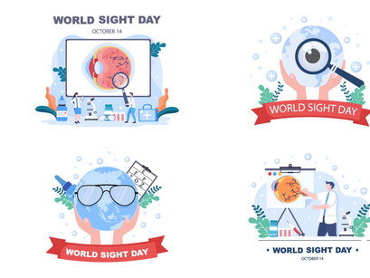 13 World Sight Day Eye Vector Illustration