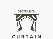Curtain logo decoration style minimalist elegant vector design illustration