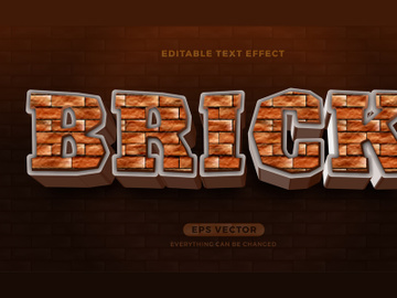Brick editable text effect style vector preview picture