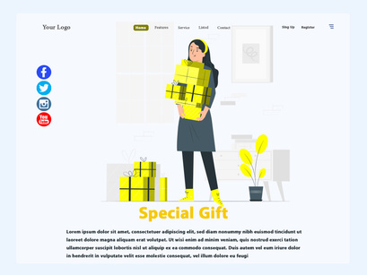 Special Gift Website Header Concept