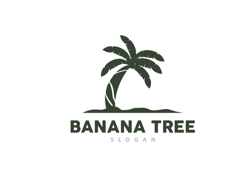 Banana Tree Logo, Banana Tree Simple Silhouette Design