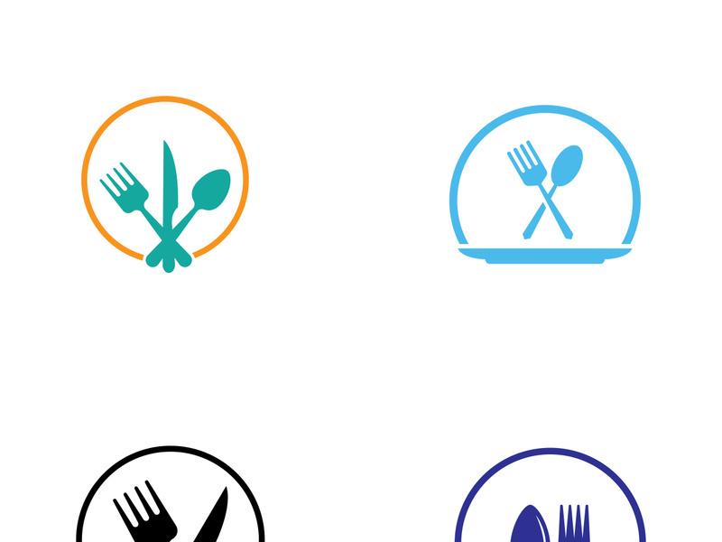 Creative spoon and fork logo.
