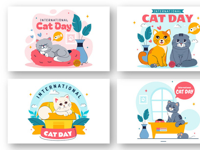 10 International Cat Day Illustration