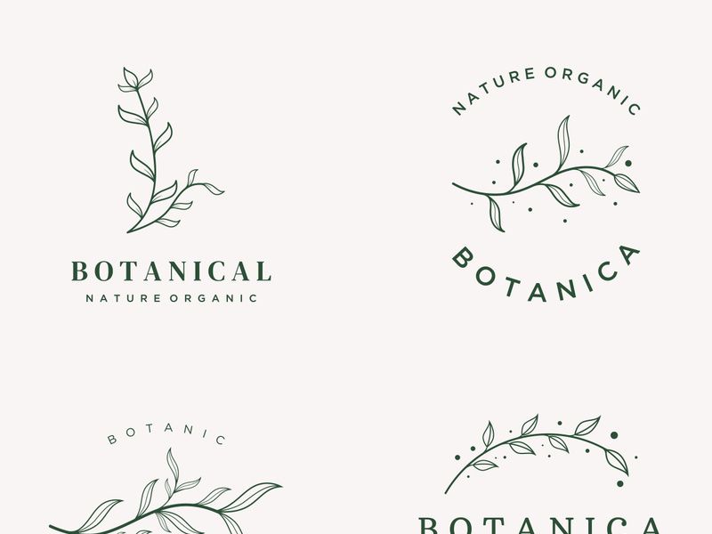 Hand drawn natural organic botanical feminine delicate logo for florist, wedding, badge, photographer and beauty.