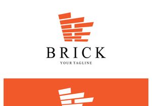 creative brick logo designs for buildings, architectural buildings, civil engineering, building materials shops