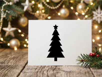 Stylized Christmas Tree with Star Topper for Holiday Celebrations