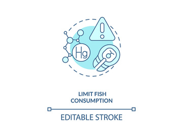 Limit fish consumption concept icon preview picture