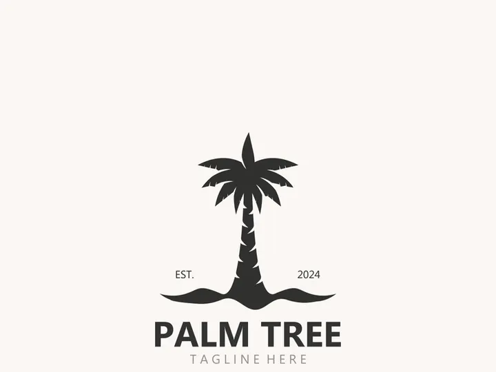 Palm tree simple and modern premium logo design. abstract icon palm beach illustration