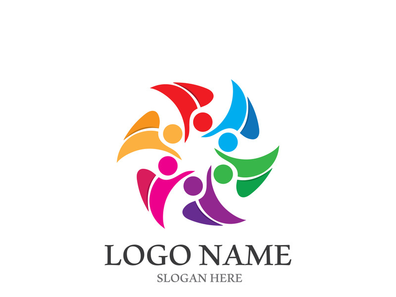 people group and community logo icon illustration design vector